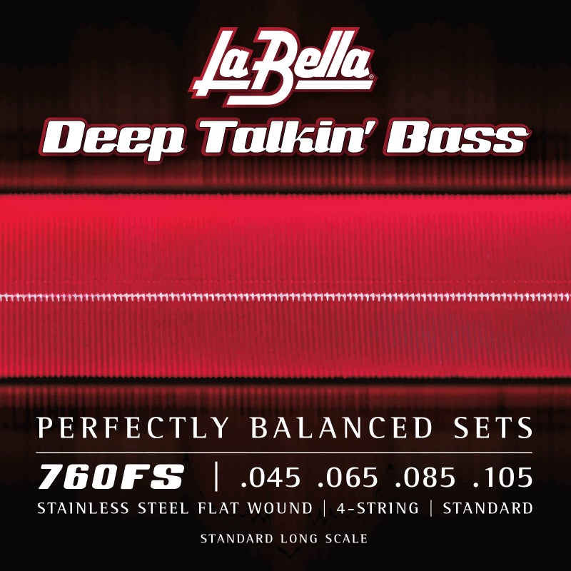 La Bella 760FS Deep Talkin' Stainless Steel Flat Wound - Standard Long Scale Bass Guitar String 45-105 - Image 1